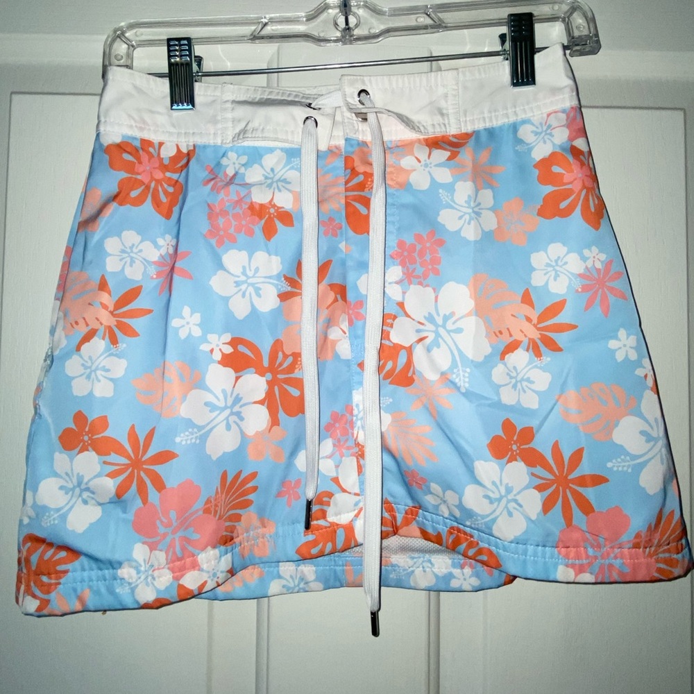 forever 21 pastel blue tropics short skirt size xs